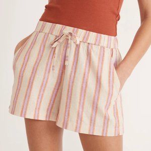 NWT Marine Layer Beach Short in Cream Violet Stripe Sz XS